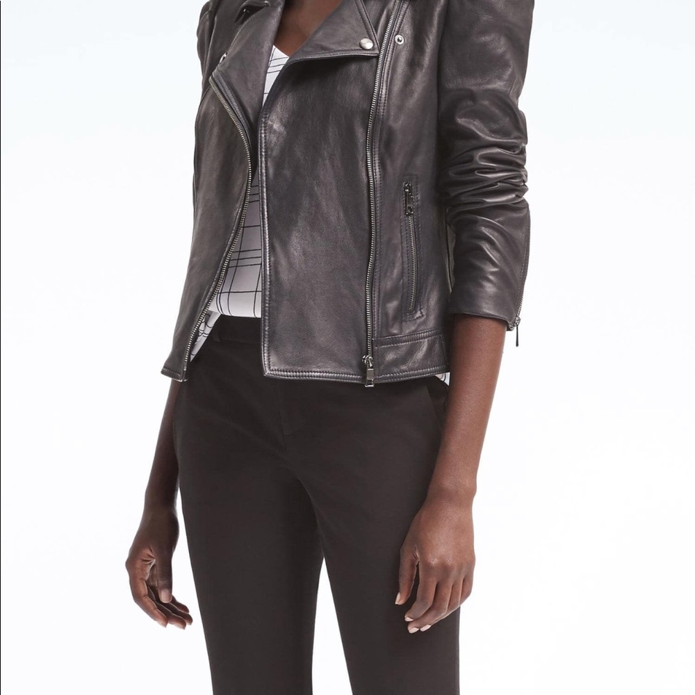 💋NWT! Sold out! Leather Puff Sleeve Moto Jacket ✨